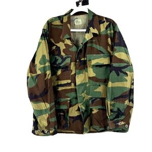 US Military Woodland Field Jacket Warn Weather Men's Medium Combat Ripstop Cargo